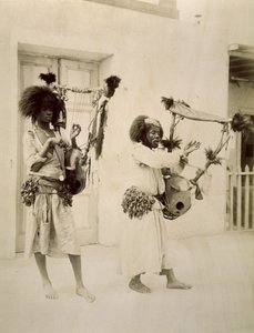 Nubian Müzisyenler (sepya fotoğraf)